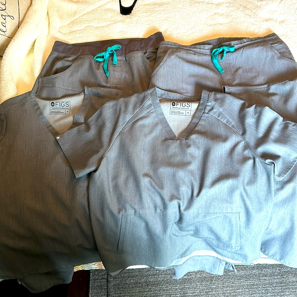 FIGS nursing scrubs, five pieces. Excellent used condition.